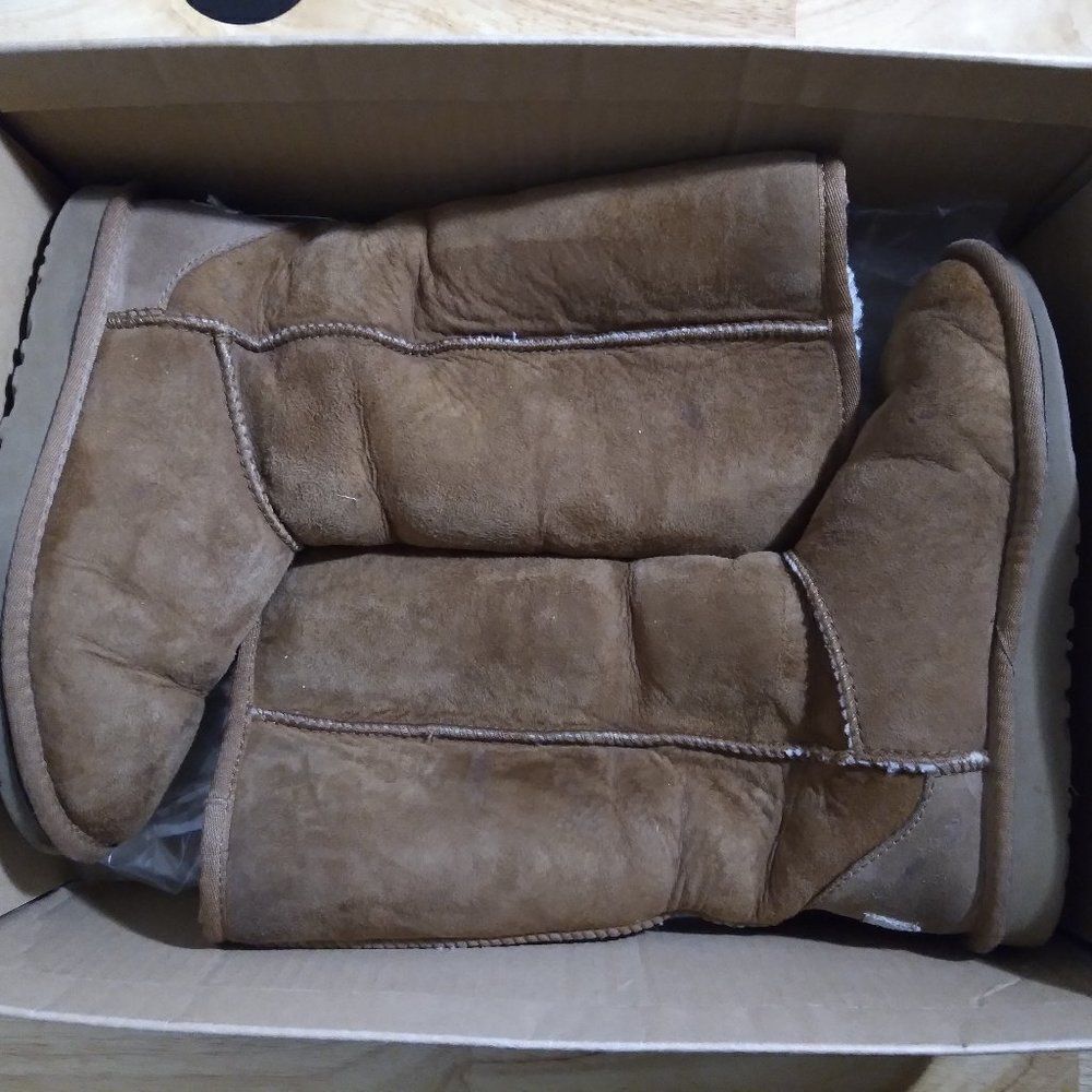 UGG Australia Brown Leather & Sheepskin Tall Boots